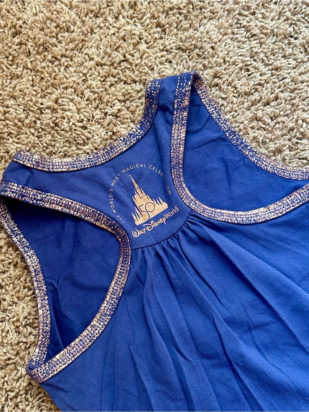 Disney 50th Anniversary Blue & Gold Character Print Tank Top - Picture 6 of 6